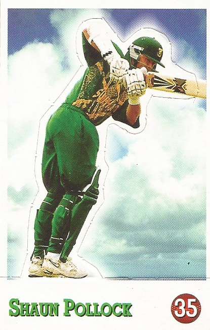SHAUN POLLOCK - SELECT CRICKET 1997/98 STICKER COLLECTION - RARE "POP-UP" TRADING CARD 35