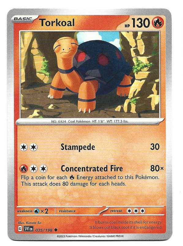 TORKOAL - COMMON 35/198  POKEMON TCG SCARLET & VIOLET TRADING CARD