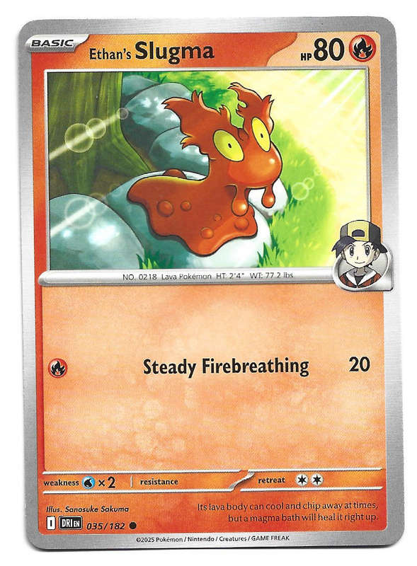 ETHAN's SLUGMA - COMMON  35/182  POKEMON TCG DESTINED RIVALS TRADING CARD