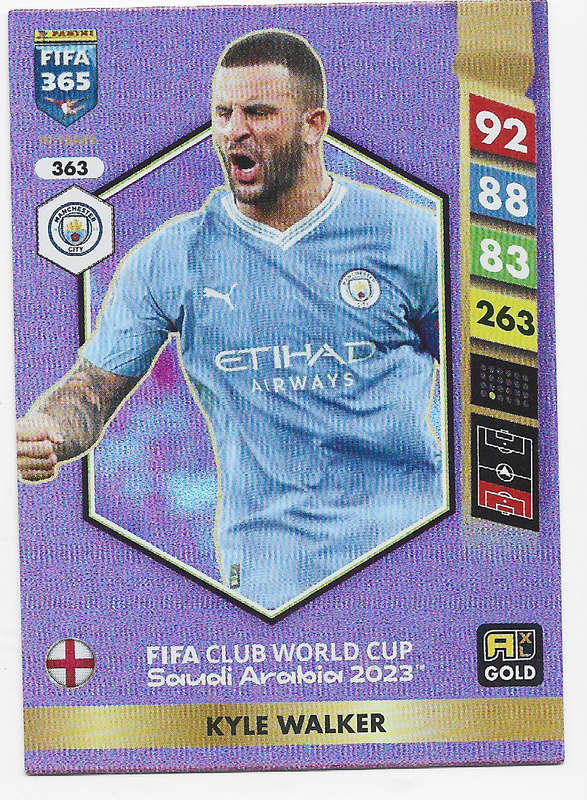 KYLE WALKER  - PANINI FIFA 365 COLLECTION 2025 - FOIL "FIFA CLUB WORLD CUP" TRADING CARD 363