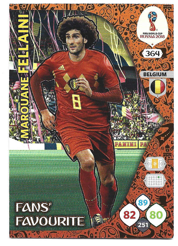 MAROUANE FELLAINI - PANINI FIFA WORLD CUP 2018 RUSSIA - FOIL `FANS FAVOURITE` TRADING CARD 364