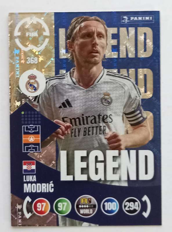 LUKA MODRIC - PANINI CLUB WORLD CUP 2025 - RARE FOIL LEGEND TRADING CARD 368