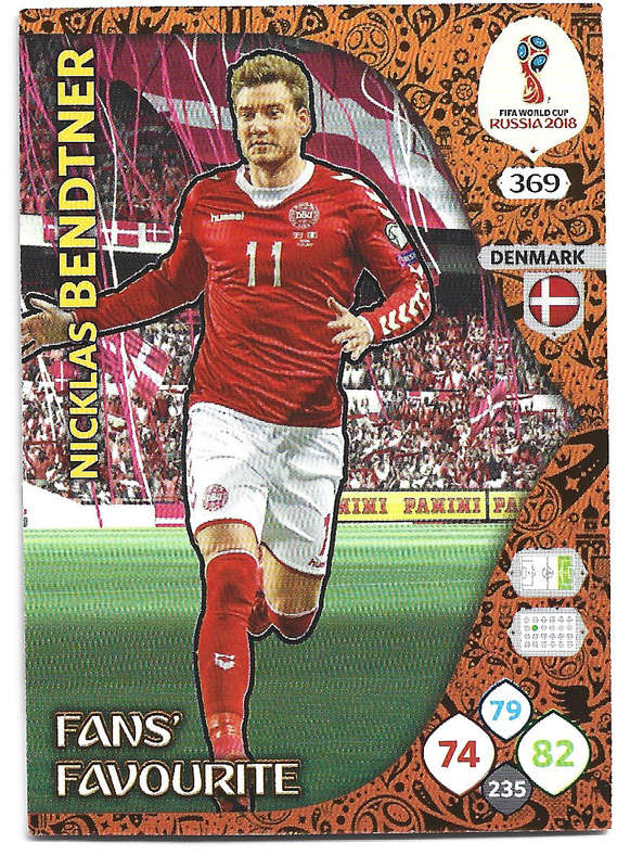 NIKLAS BENDTNER - PANINI FIFA WORLD CUP 2018 RUSSIA - FOIL `FANS FAVOURITE` TRADING CARD 369