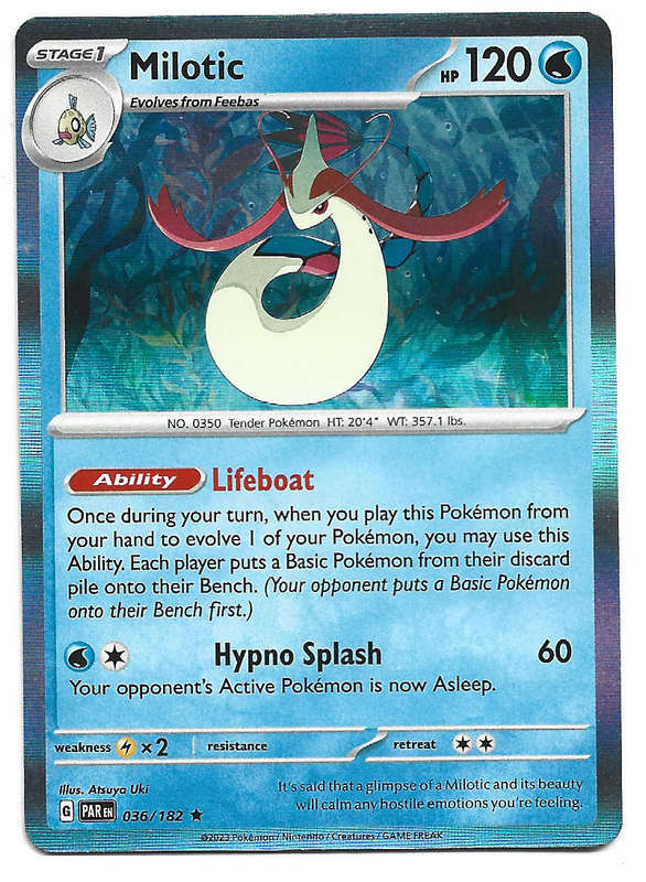 MILOTIC  -  HOLO RARE POKEMON TCG PARADOX RIFT  36/182 TRADING CARD