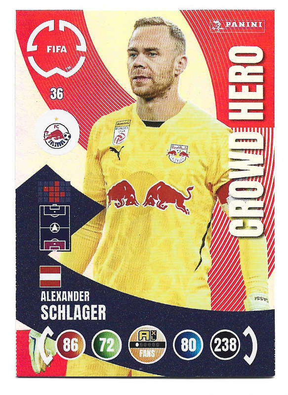 ALEXANDER SCHLAGER - PANINI CLUB WORLD CUP 2025 - FOIL CROWD HERO TRADING CARD 36