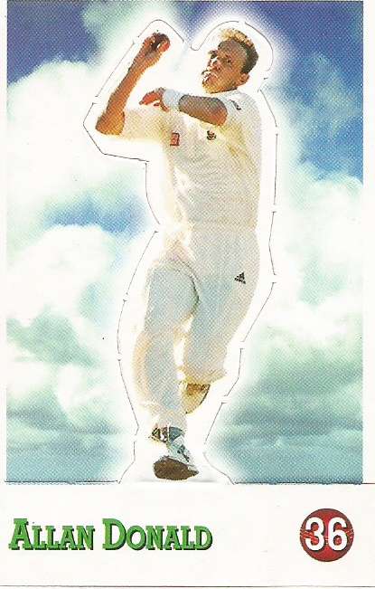 ALAN DONALD - SELECT CRICKET 1997/98 STICKER COLLECTION - RARE "POP-UP" TRADING CARD 36
