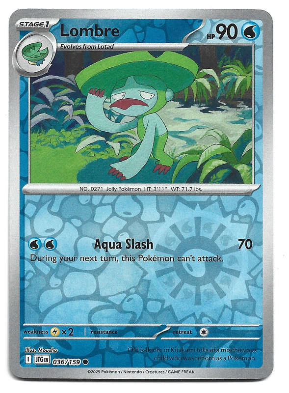 LOMBRE - REVERSE HOLO  36/159 POKEMON TCG JOURNEY TOGETHER TRADING CARD