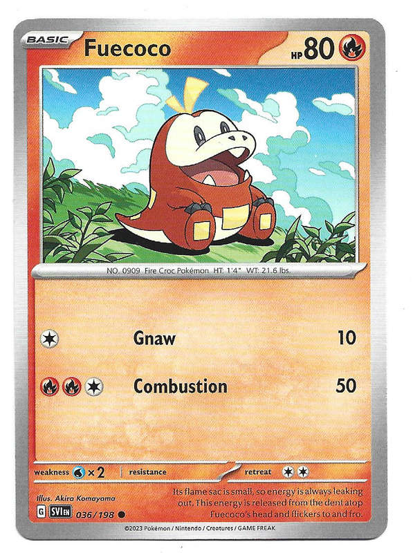 FUECOCO - COMMON  36/198  POKEMON TCG SCARLET & VIOLET TRADING CARD
