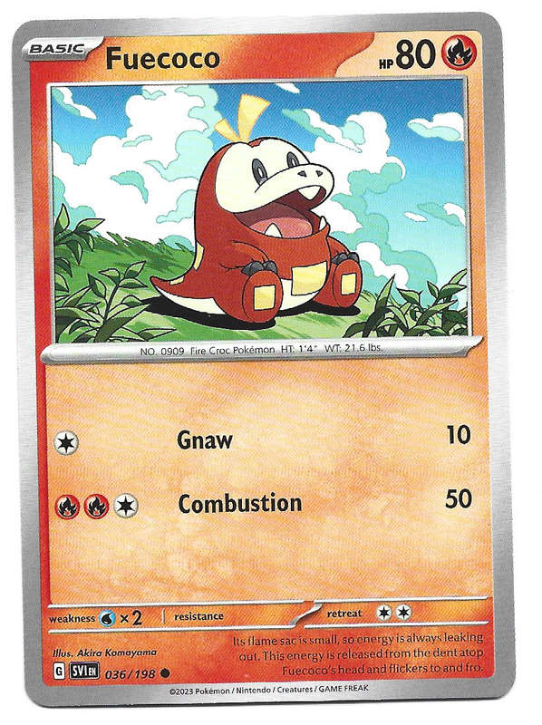 FUECOCO - POKEMON SCARLET & VIOLET  36/198 COMMON TRADING CARD