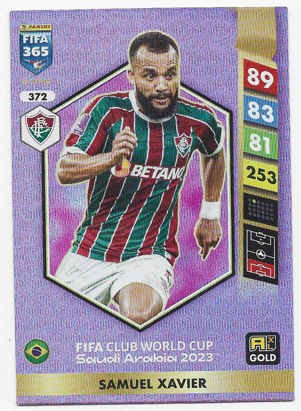 SAMUEL XAVIER - PANINI FIFA 365 COLLECTION 2025 - FOIL "FIFA CLUB WORLD CUP" TRADING CARD 372