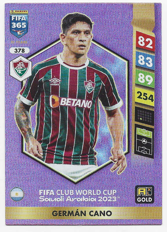 GERMAN CANO - PANINI FIFA 365 COLLECTION 2025 - FOIL "FIFA CLUB WORLD CUP" TRADING CARD 378