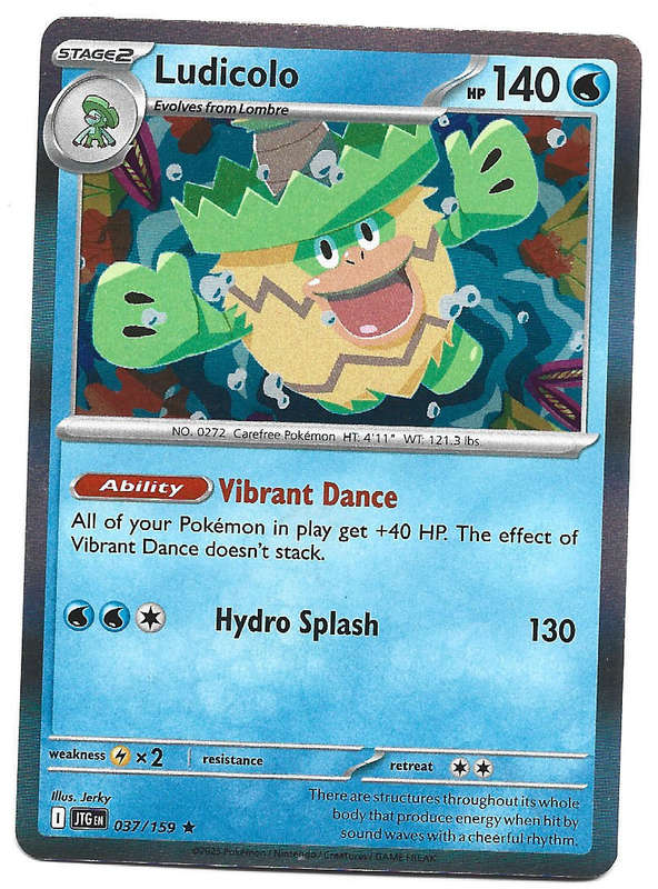 LUDICOLO - HOLO RARE  37/159 POKEMON TCG JOURNEY TOGETHER TRADING CARD