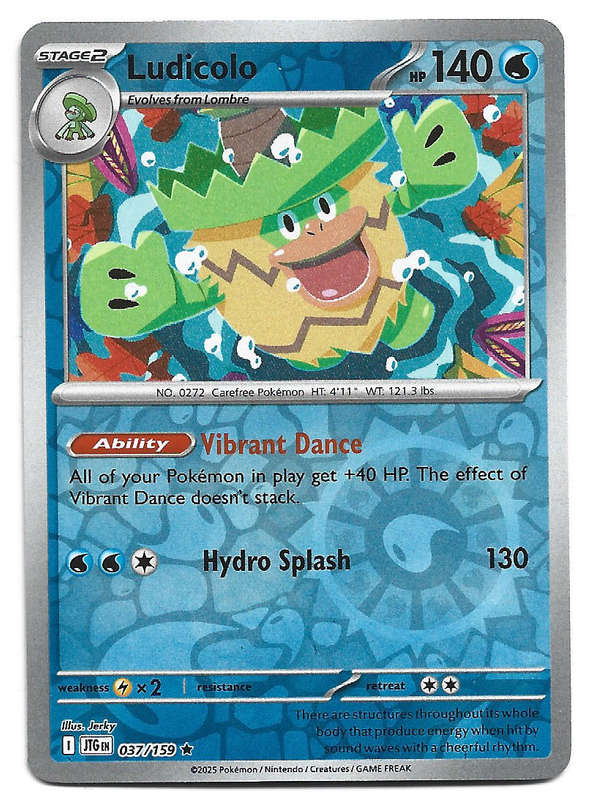 LUDICOLO - REVERSE HOLO  37/159 POKEMON TCG JOURNEY TOGETHER TRADING CARD