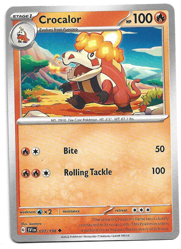 CROCALOR - POKEMON SCARLET & VIOLET  37/198 UNCOMMON TRADING CARD