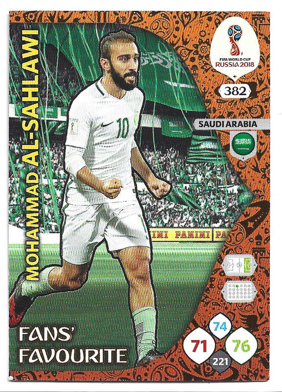 M. AL SAHLAWI - PANINI FIFA WORLD CUP 2018 RUSSIA - FOIL `FANS FAVOURITE` TRADING CARD 382