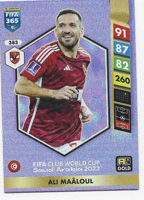 ALI MAALOUL - PANINI FIFA 365 COLLECTION 2025 - FOIL "FIFA CLUB WORLD CUP" TRADING CARD 383