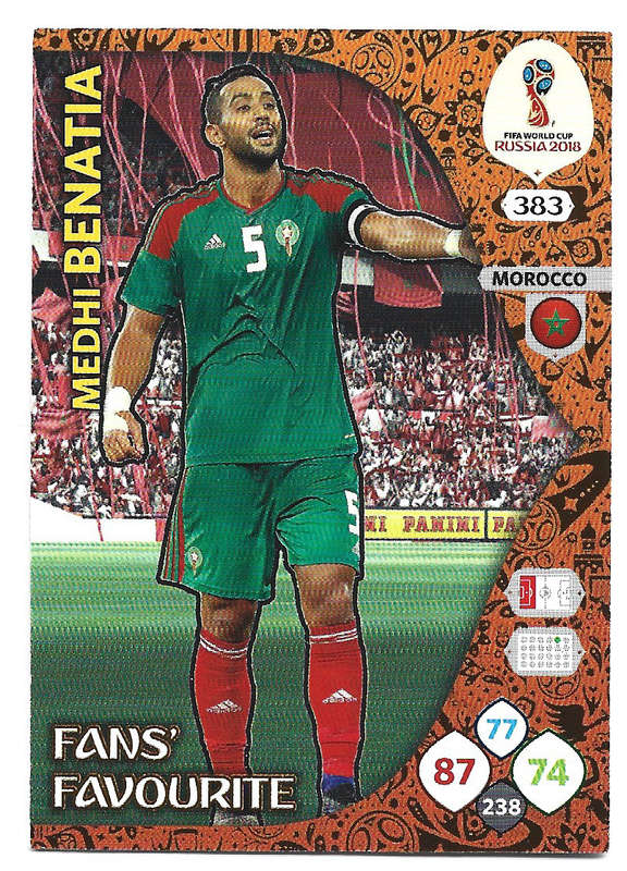 MEDHI BENATIA - PANINI FIFA WORLD CUP 2018 RUSSIA - FOIL `FANS FAVOURITE` TRADING CARD 383