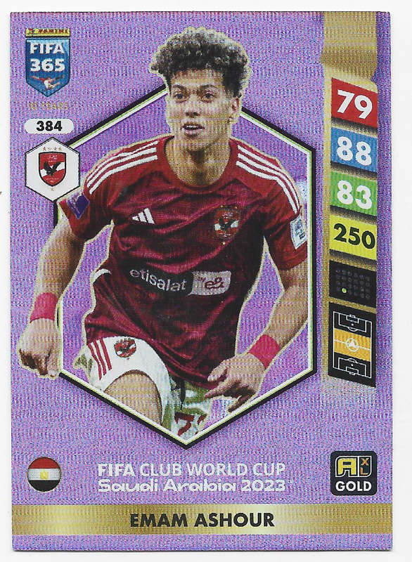 EMAN ASHOUR - PANINI FIFA 365 COLLECTION 2025 - FOIL "FIFA CLUB WORLD CUP" TRADING CARD 384