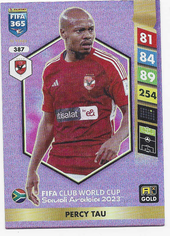 PERCY TAU - PANINI FIFA 365 COLLECTION 2025 - FOIL "FIFA CLUB WORLD CUP" TRADING CARD 387
