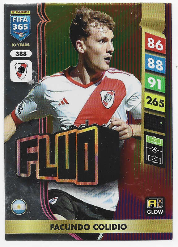 FACUNDO COLIDIO - PANINI FIFA 365 COLLECTION 2025 - FOIL "FLUO" TRADING CARD 388
