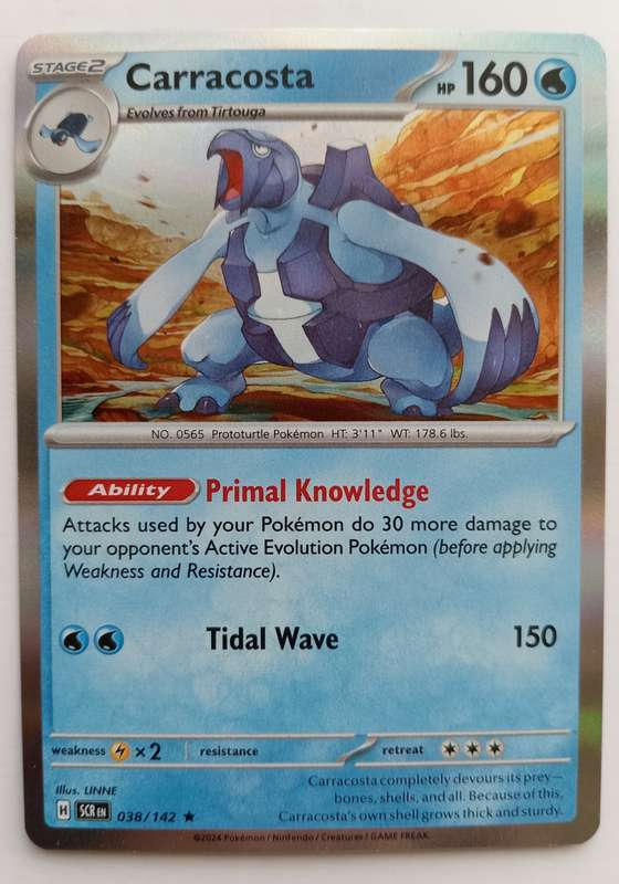 CARRACOSTA -  HOLO RARE  18/142 POKEMON TCG STELLAR CROWN TRADING CARD