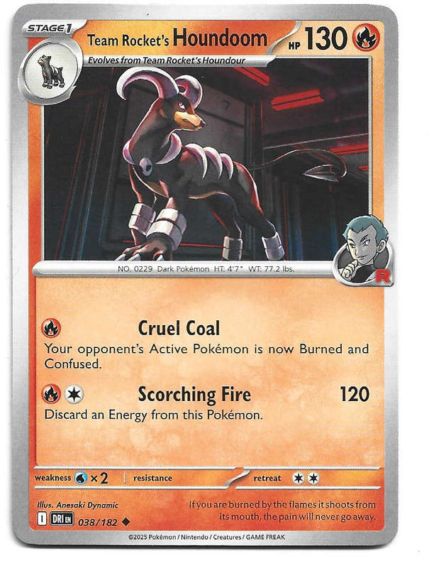 TEAM ROCKET's HOUNDOOM - UNCOMMON  38/182  POKEMON TCG DESTINED RIVALS TRADING CARD