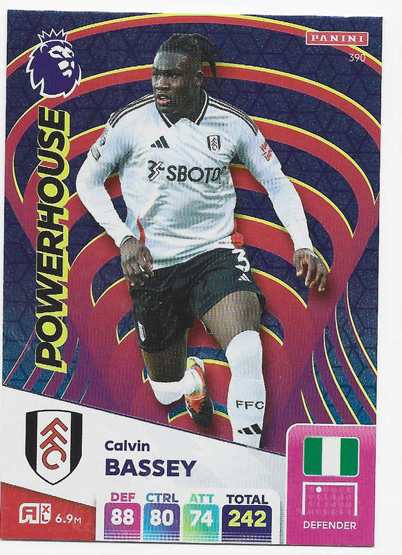 CALVIN BASSEY -  PANINI English Premier League 2024/25 - FOIL "POWERHOUSE" TRADING CARD 390