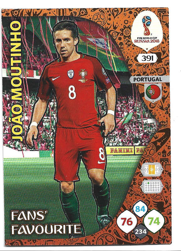 JOAO MOUTINHO - PANINI FIFA WORLD CUP 2018 RUSSIA - FOIL `FANS FAVOURITE` TRADING CARD 391