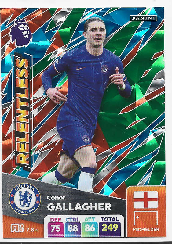 CONOR GALLAGHER -  PANINI English Premier League 2024/25 - FOIL "RELENTLESS" TRADING CARD 394