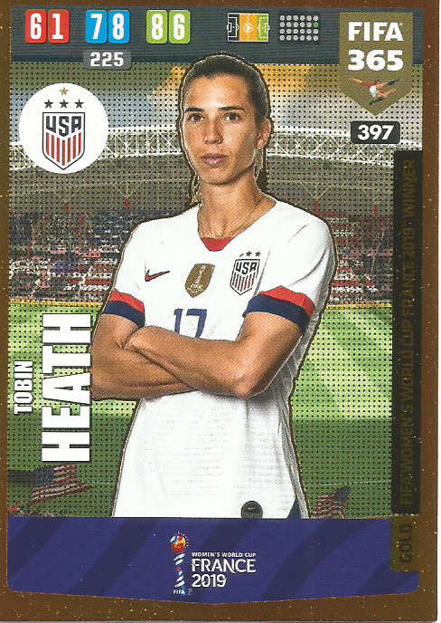 TOBIN HEATH - FIFA 365 2020 EDITION -  - GOLD FOIL `WINNERS` TRADING CARD 397