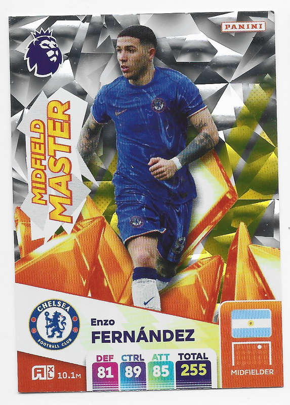 ENZO FERNANDEZ -  PANINI English Premier League 2024/25 - FOIL "MIDFIELD MASTER" TRADING CARD 399