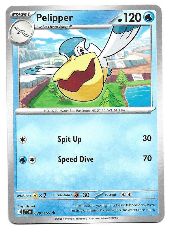 PELIPPER - COMMON  39/159 POKEMON TCG JOURNEY TOGETHER TRADING CARD