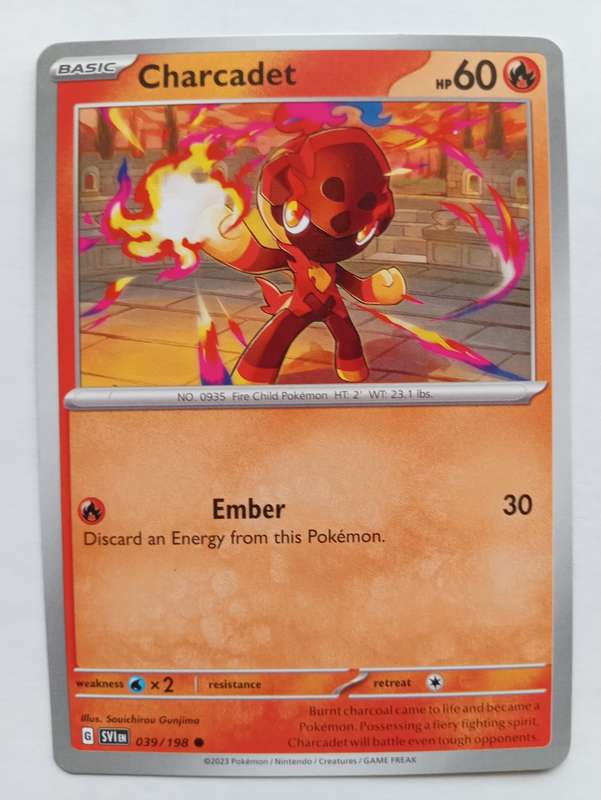 CHARCADET - POKEMON SCARLET & VIOLET 2023  - COMMON TRADING CARD 39/198 - MINT