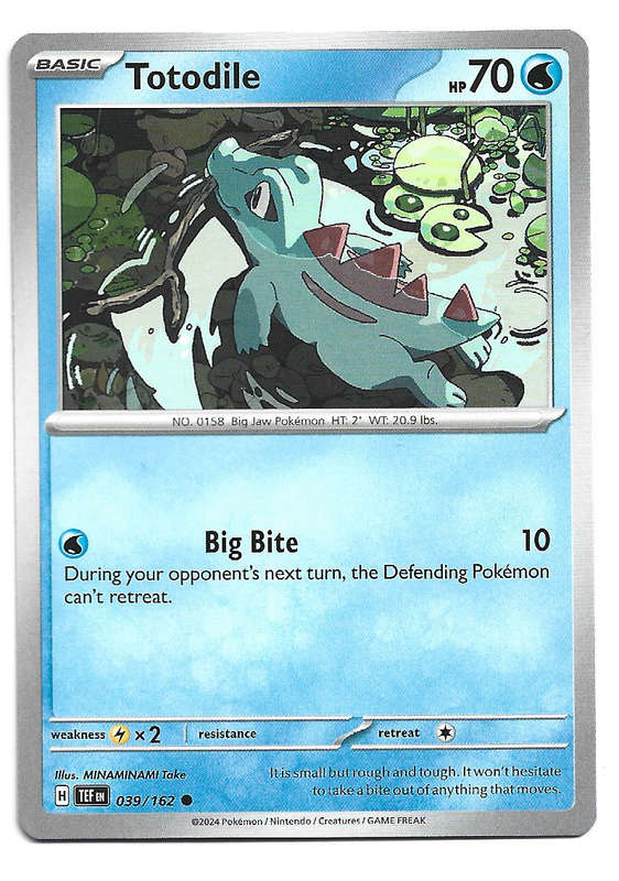 TOTODILE - POKEMON TEMPORAL FORCES  39/162 TRADING CARD