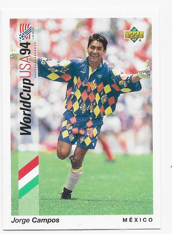 JORGE CAMPOS (Mexico) - Upper Deck FIFA WORLD CUP 1994 USA PREVIEW   - TRADING CARD 39