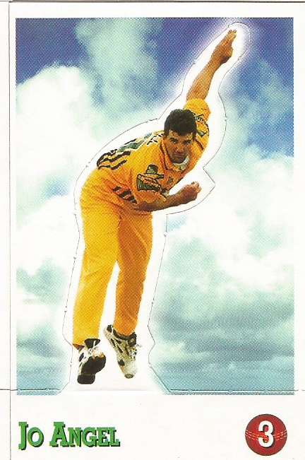 JO ANGEL - SELECT CRICKET 1997/98 STICKER COLLECTION - RARE "POP-UP" TRADING CARD 3