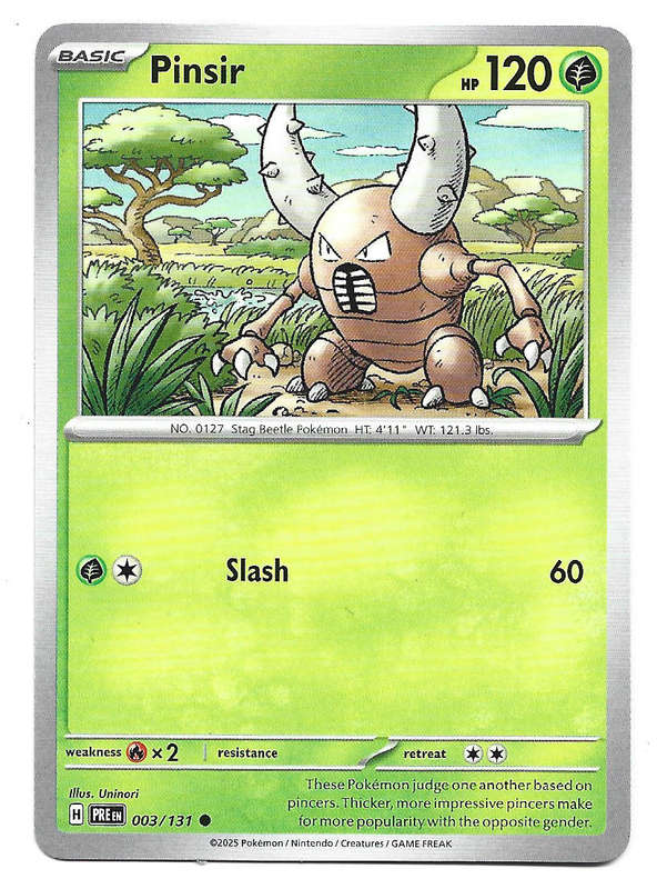 PINSIR - COMMON  3/131 POKEMON TCG PRISMATIC EVOLUTIONS  TRADING CARD