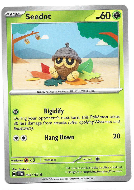 SEEDOT - POKEMON TEMPORAL FORCES  3/162 TRADING CARD