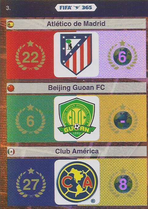 FIFA 365 - PANINI "FIFA 365" 2016 COLLECTION - FOIL "TEAM LOGOS" TRADING CARD 3