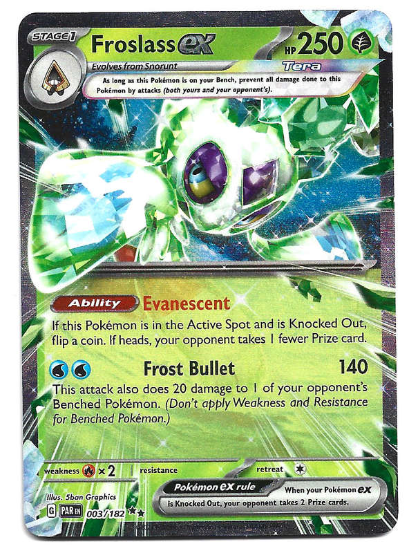 FROSLASS EX -  3/182  RARE HOLO PARADOX RIFT POKEMON TCG TRADING CARD