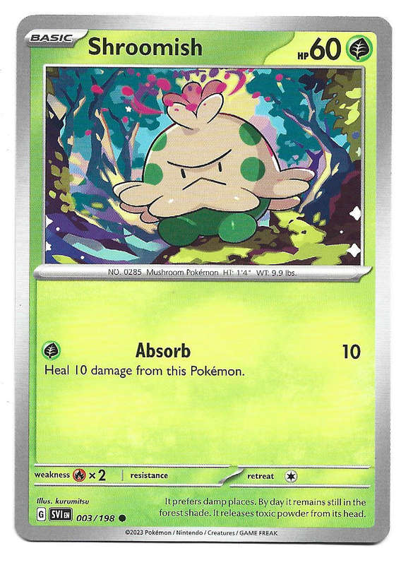 SHROOMISH - COMMON  3/198  POKEMON TCG SCARLET & VIOLET TRADING CARD