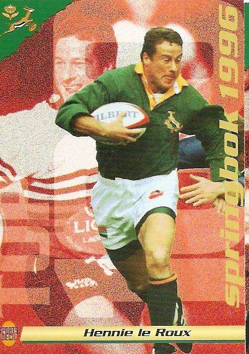 HENNIE LE ROUX (Springboks) - SPORTS DECK RUGBY COLLECTION  1996 - TRADING CARD 3