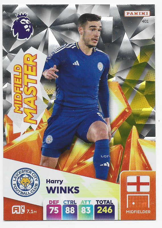 HARRY WINKS -  PANINI English Premier League 2024/25 - FOIL "MIDFIELD MASTER" TRADING CARD 401