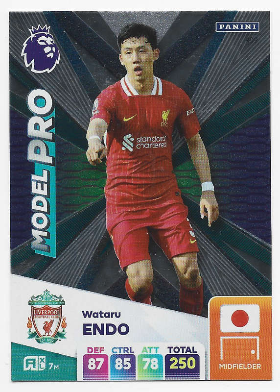 WATARU ENDO -  PANINI English Premier League 2024/25 - FOIL "MODEL PRO" TRADING CARD 409