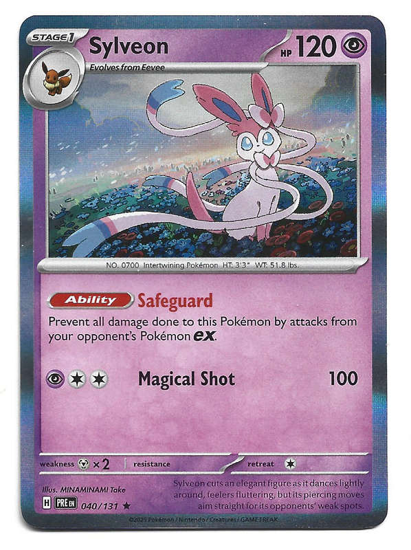 SYLVEON - HOLO RARE  40/131  POKEMON PRISMATIC EVOLUTIONS TRADING CARD