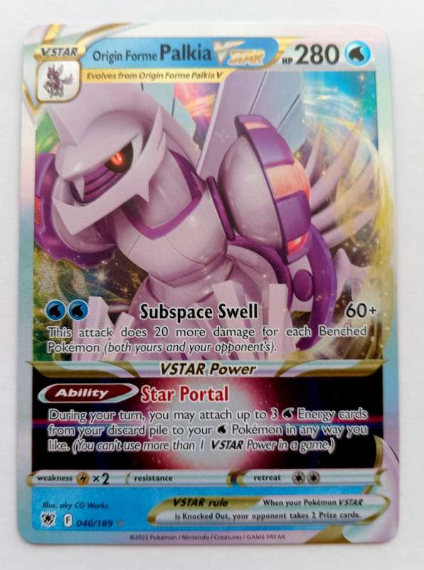 POKEMON CARD - PALKIA Vstar  ORIGIN FORME  40/189 HOLO RARE ASTRAL RADIANCE TRADING CARD - MINT