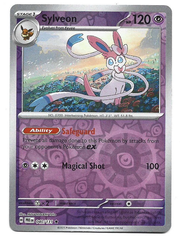 SYLVEON  - REVERSE HOLO 40/131  POKEMON PRISMATIC EVOLUTIONS TRADING CARD