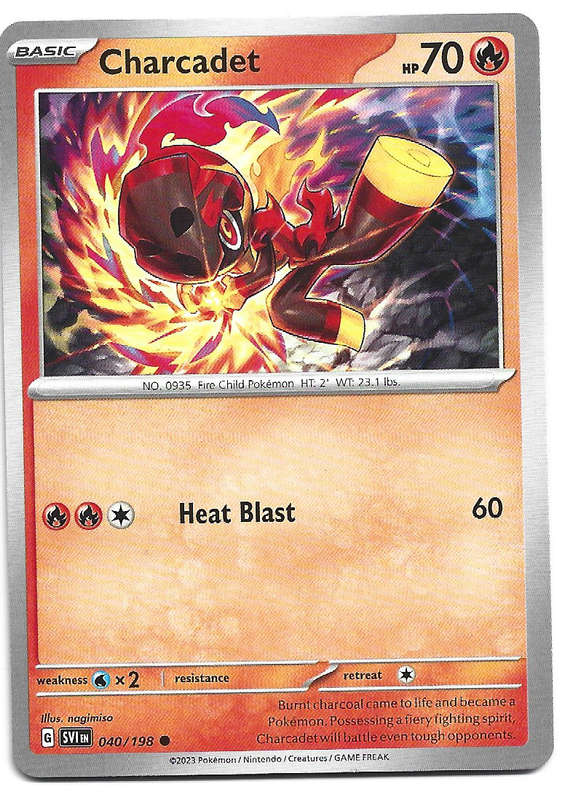 CHARCADET - POKEMON SCARLET & VIOLET  40/198 COMMON TRADING CARD