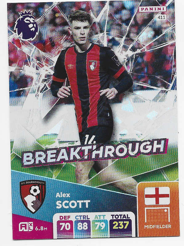 ALEX SCOTT -  PANINI English Premier League 2024/25 - FOIL "BREAKTHROUGH" TRADING CARD 411
