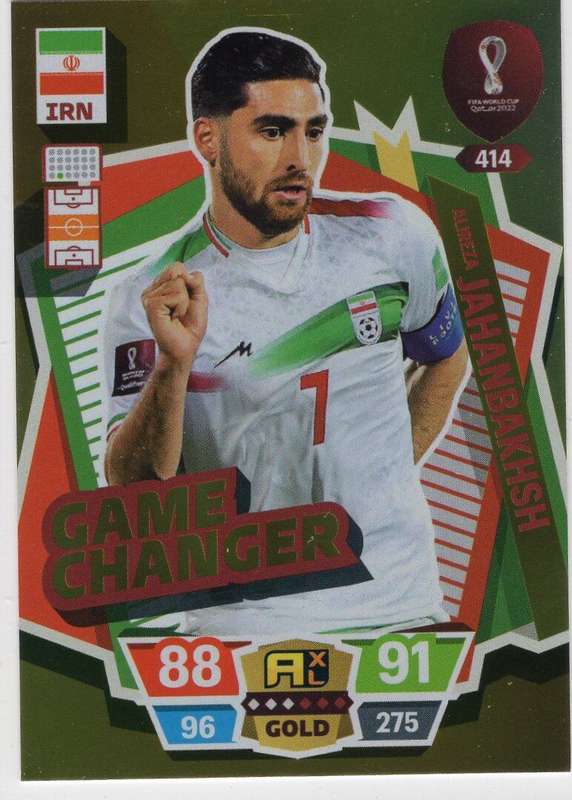 ALIREZA JAHABAKHSH - PANINI `FIFA WORLD CUP 2022` QATAR - RARE `GAME CHANGER` TRADING CARD 414
